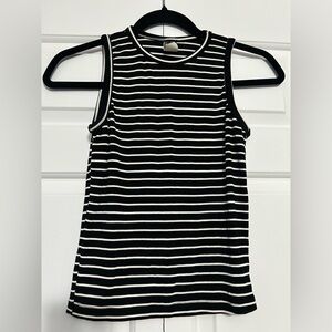 Vintage 90s Stretch Black and White Striped Tank Top